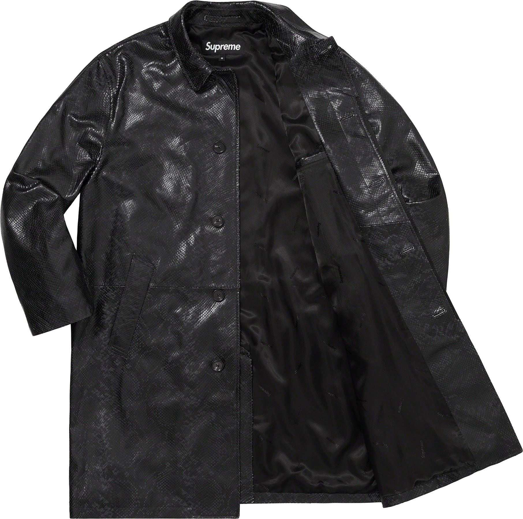 Leather Snake Trench Coat view 14